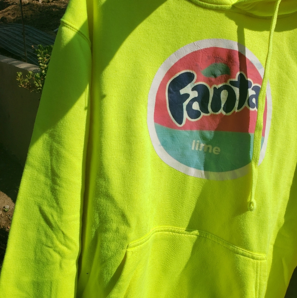 One of a Kind Custom Made FANTA Hoodie Neon Yellow
